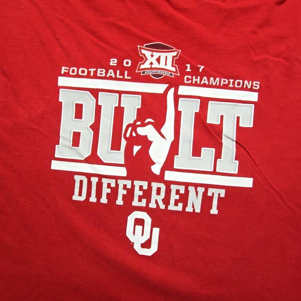 OU Football Champions Built Different 5XL Red Sooners Long Sleeve Shirt 2017 - Picture 2 of 10